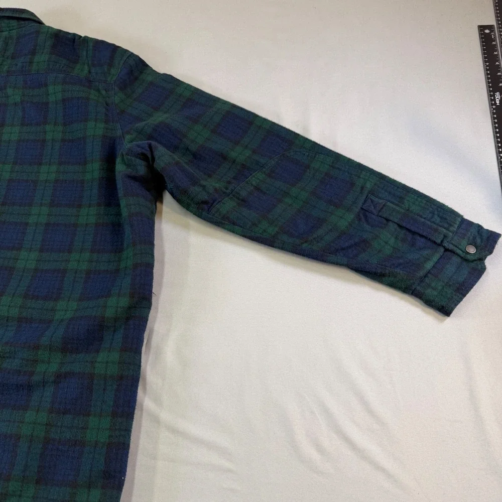 LLBean Plaid‎ Sherpa Lined Flannel Shirt Jacket Men's XXL Tall Blue Green WOW!!!
